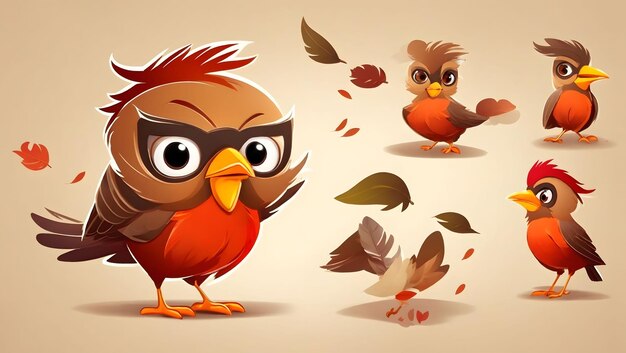 Robin Bird Illustration AI Generative