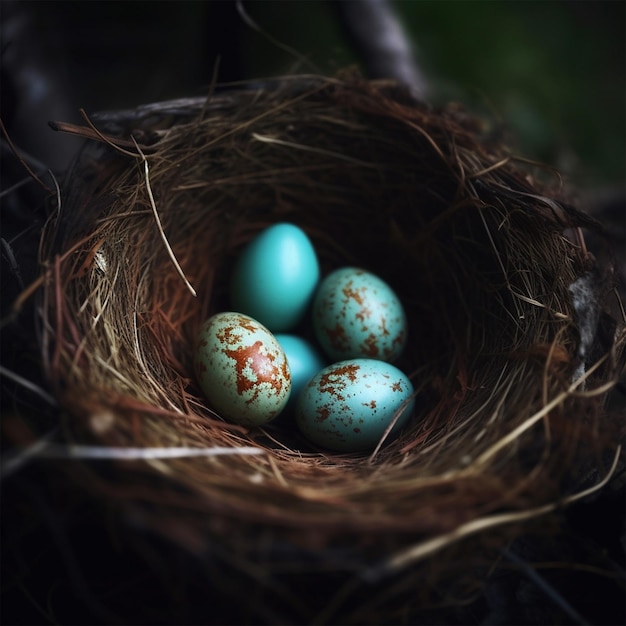 Robin bird and robin eggs beautiful yet simple