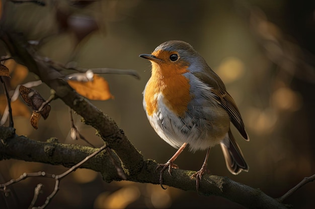 A robin on a branch