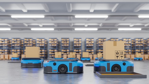 robot agv are using automation to deliver products on time