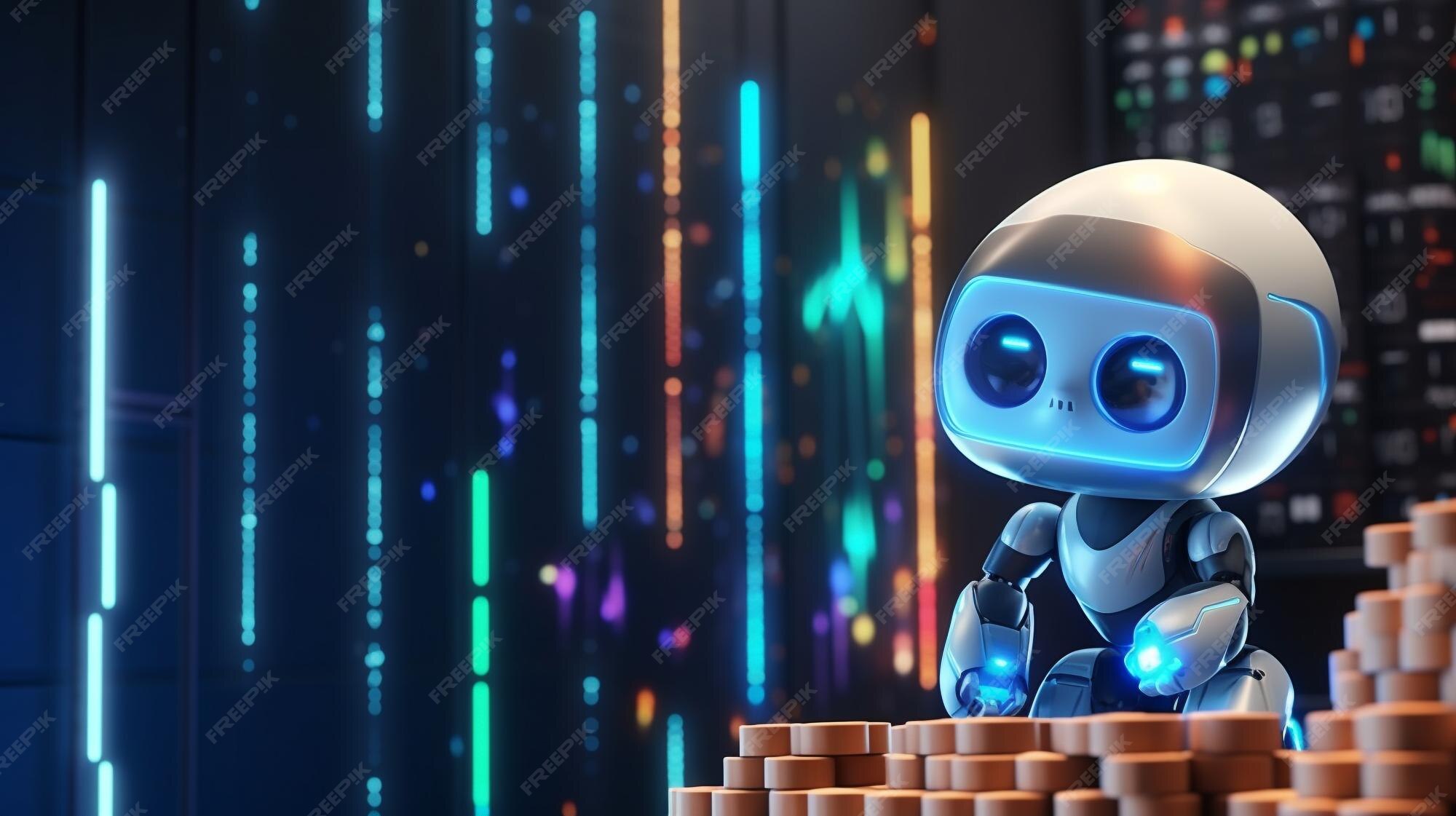Premium AI Image | Robot Analysing Stock Market Graph for Business