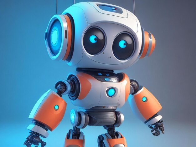 Robot android chatbot ai bot cartoon 3d style character design illustration ai generated