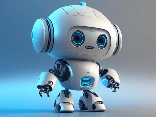 Robot android chatbot ai bot cartoon 3d style character design illustration ai generated