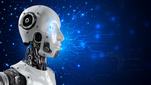 ロボットは、オンライン ネットワークでビジネスの成長に必要なデータへのアクセスを提供するアシスタントです。 ロボット アプリケーションとグローバル接続 AI 人工知能