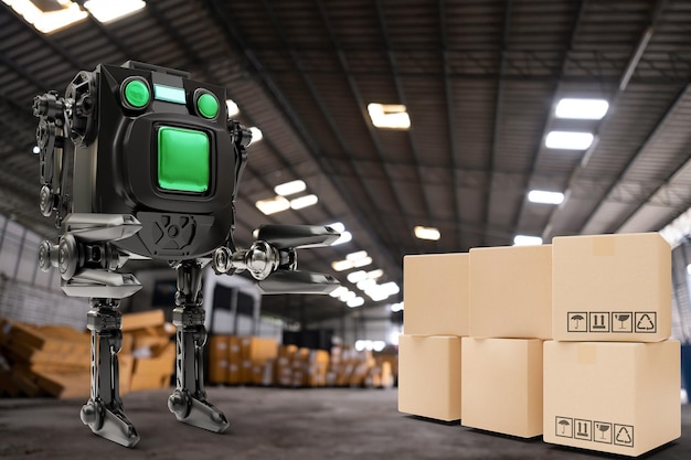 Robot arm object for manufacturing industry technology product\
export and import of future robot cyber in the warehouse by hand\
mechanical future technology