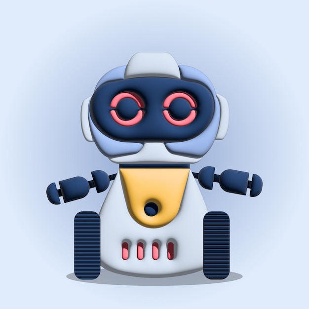 Robot assistant online consultant 3d illustration