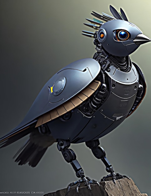 Photo robot bird ai genereted