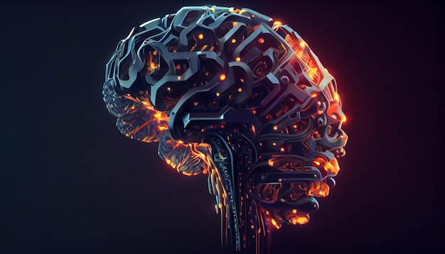 ロボットの脳デジタルイラスト