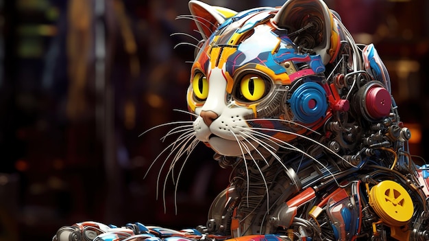 A robot cat UHD wallpaper