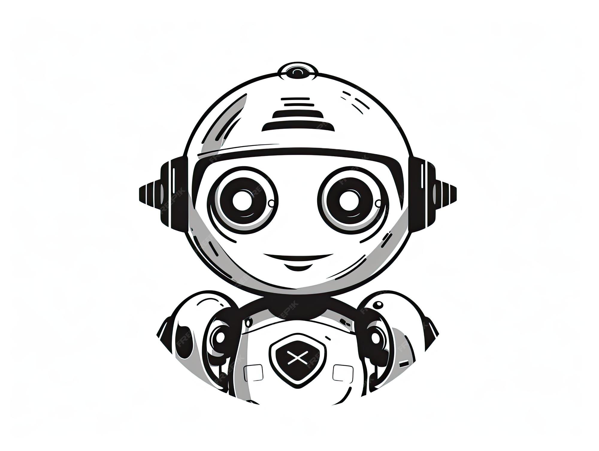 Premium AI Image Robot Chatbot AI Bot Cartoon Logo Badge Design premium-ai-image-robot-chatbot-ai-bot-cartoon-logo-badge-design