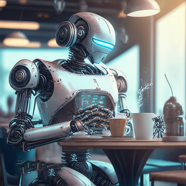 robot in coffee area