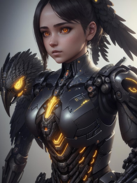 Robot cybernetic girl bee