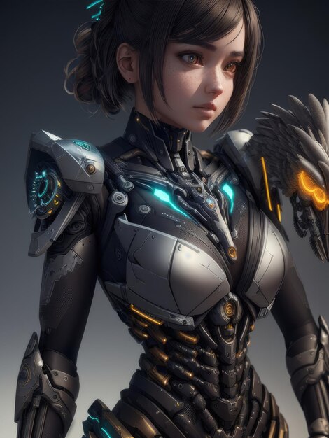 Robot cybernetic girl bee