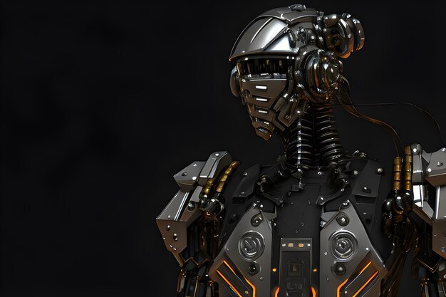 Robot cyborg krijger gecreëerd met generatieve AI hulpmiddelen