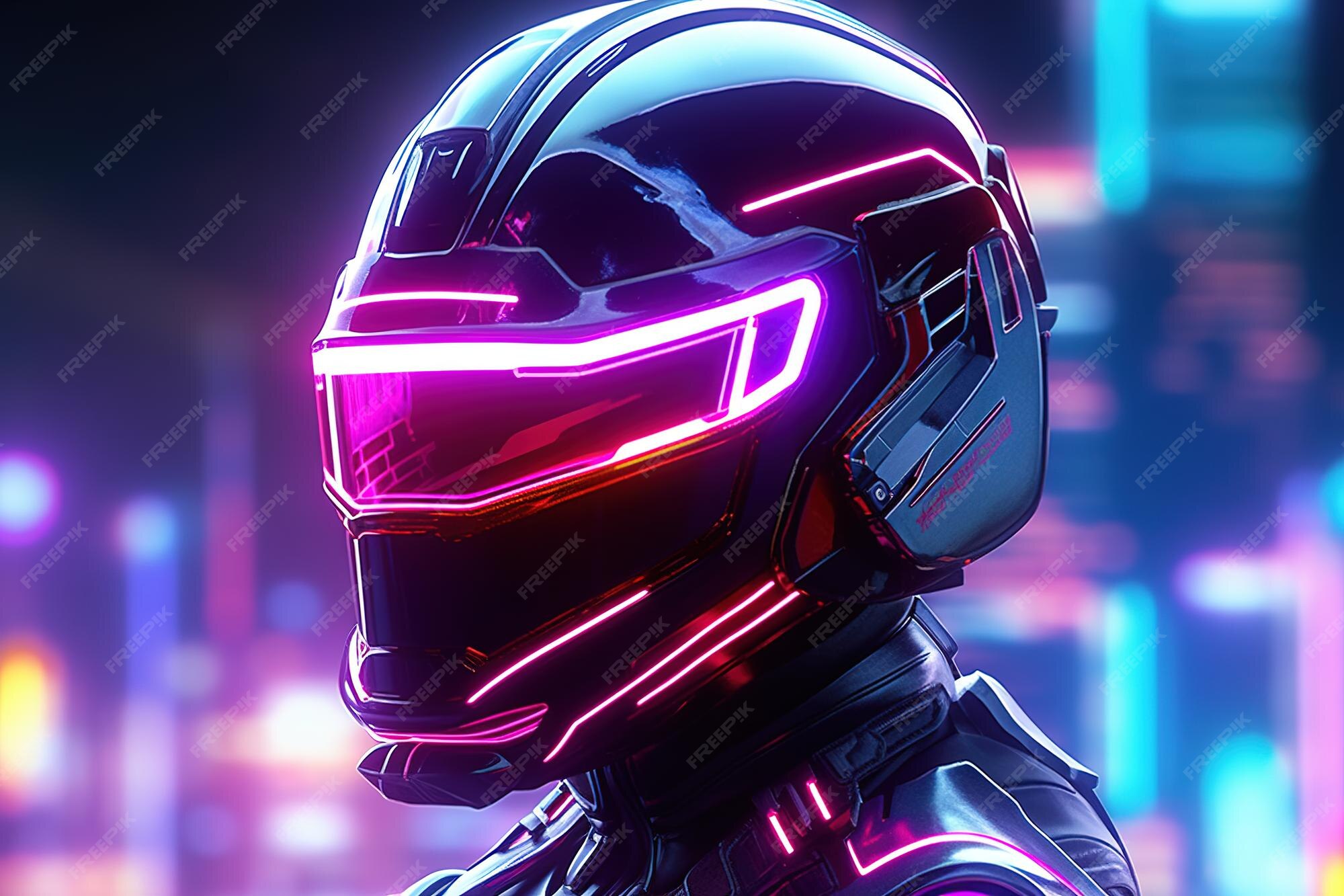 Premium AI Image | Robot cyborg soldier Futuristic helmet concept with
