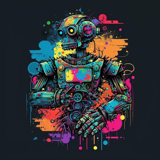 Robot digital art - the digital art by brand a