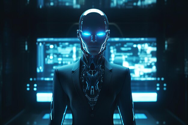 Robot digitale bewaker cyber Spelbeleid Genereer Ai
