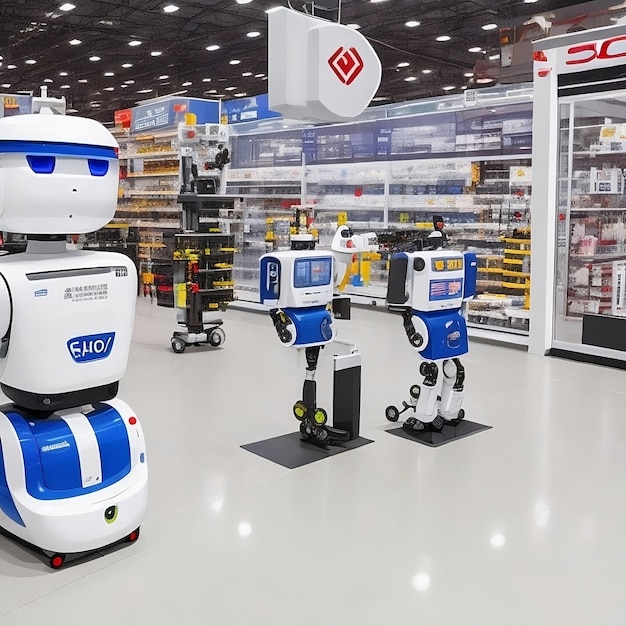 robot doctor as a super market sells man