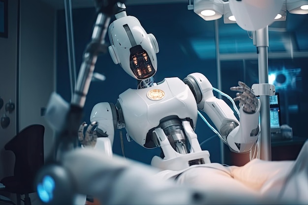 Robot doctor performing complex operation on human patient