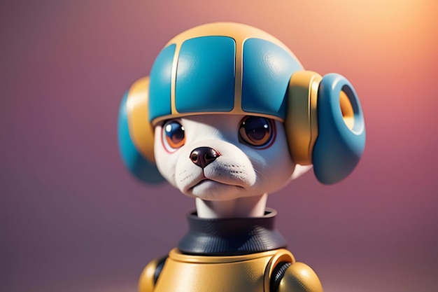 Robot dog AI intelligent robot wallpaper background illustration electronic pet new technology