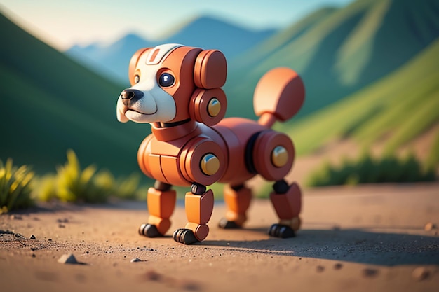 Робот-собака ИИ интеллектуальный робот обои фоновые иллюстрации электронные домашние животные новые технологии