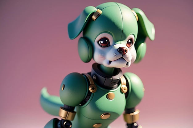 Robot dog AI intelligent robot wallpaper background illustration electronic pet new technology