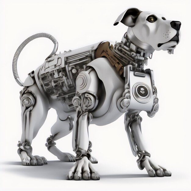 Photo the robot dog illustration adds a touch of cyberpunk to any space