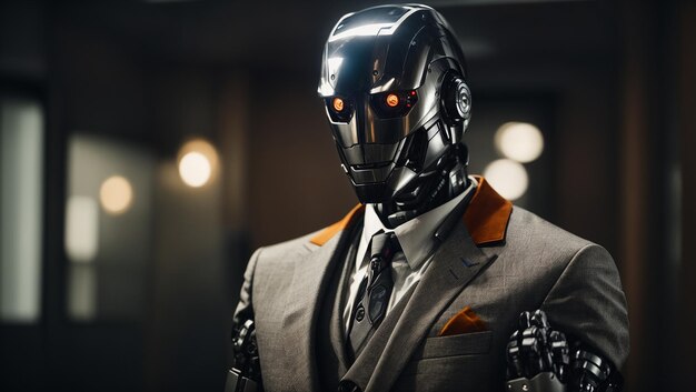 Robot dressed as a businessman AI generated