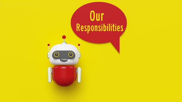 Robot en bedrijfsverantwoordelijkheden concept