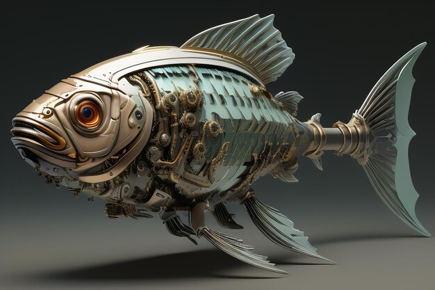 Robot fish fake mechanical fish specimen made of diy handmade metal parts exquisite manufacturing