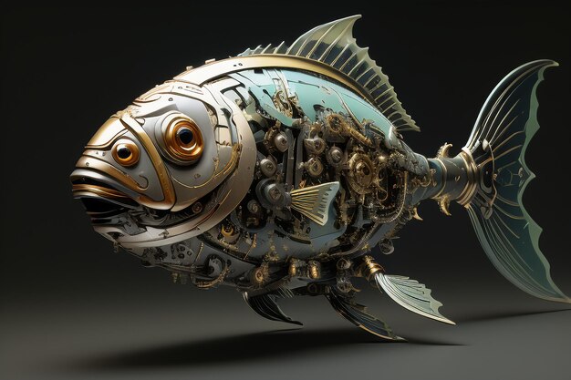 Robot fish fake mechanical fish specimen made of diy handmade metal parts exquisite manufacturing