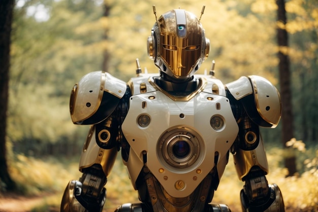 Robot in the forest The concept of science fiction and fantasy