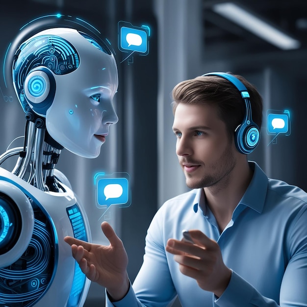 หุ่นยนต์ปัญญาประดิษฐ์ Ai ชี้ไปที่คำว่า การเรียนรู้ด้วยตนเอง การพัฒนาที่ปรับปรุงขึ้น การแก้ปัญหา งานโซลูชันของเทคโนโลยีในอนาคต ai พื้นหลังการเขียนโค้ดเบลอของคอมพิวเตอร์ การเรนเดอร์ 3 มิติ