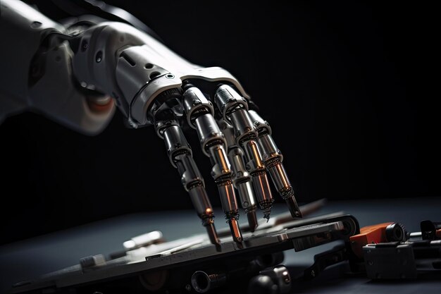 Robot hand equipped with delicate forceps grasping and manipulating objects