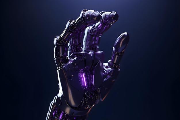 Robot hand isolated AI technology background