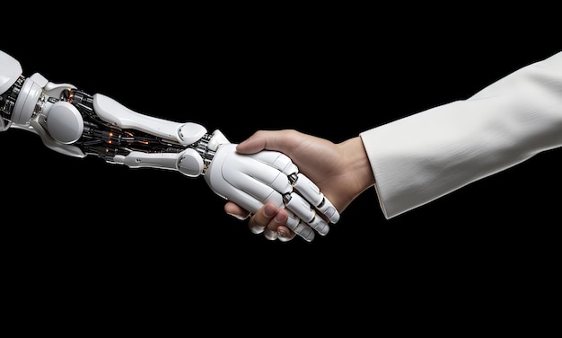 Robot hand shake with human hand