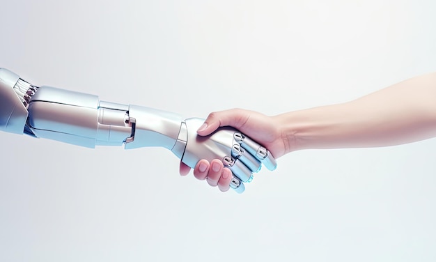 Robot hand shake with human hand