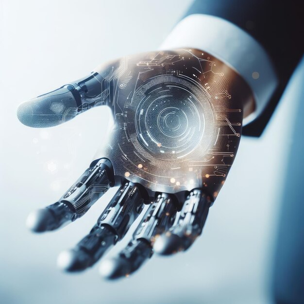 robot hand technology background