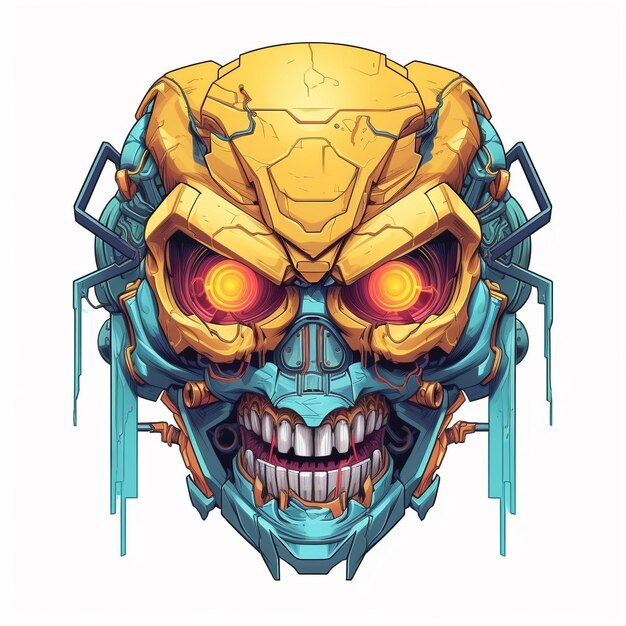 Robot head vector tshirt design