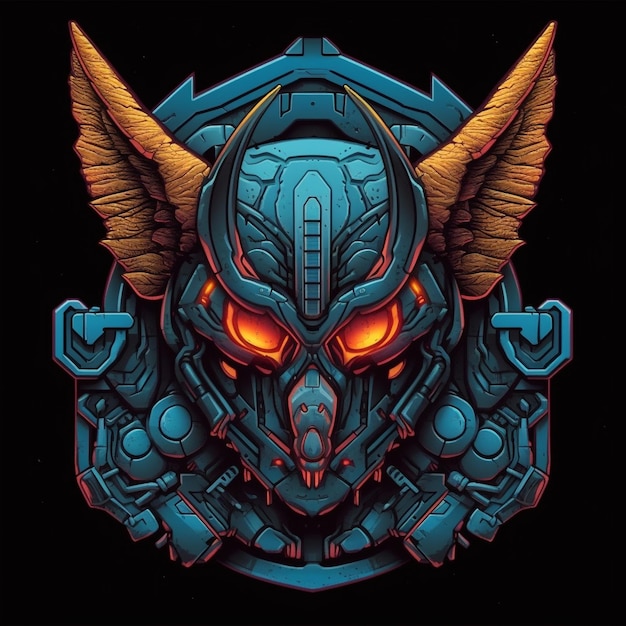 Robot head vector tshirt design