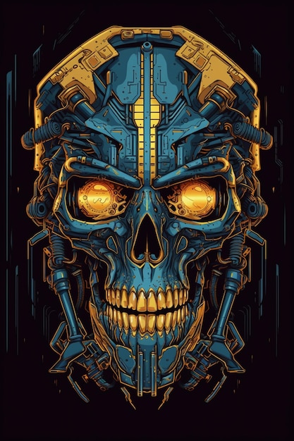 Robot head vector tshirt design