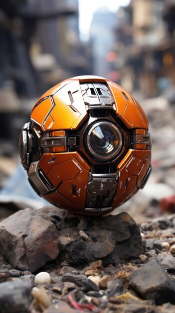 Premium AI Image | robot helmet HD 8K wallpaper Stock Photographic Image