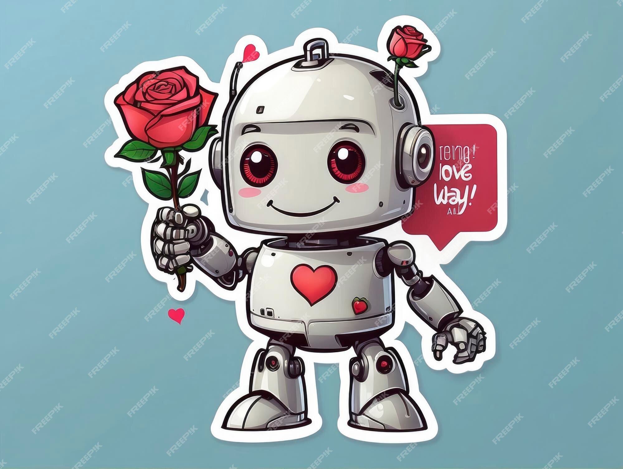 premium-photo-a-robot-holding-a-rose-with-a-happy-valentine-message-in-the-background