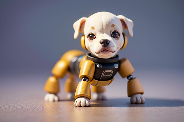 Robot hond AI intelligente robot behang achtergrond illustratie elektronische huisdier nieuwe technologie