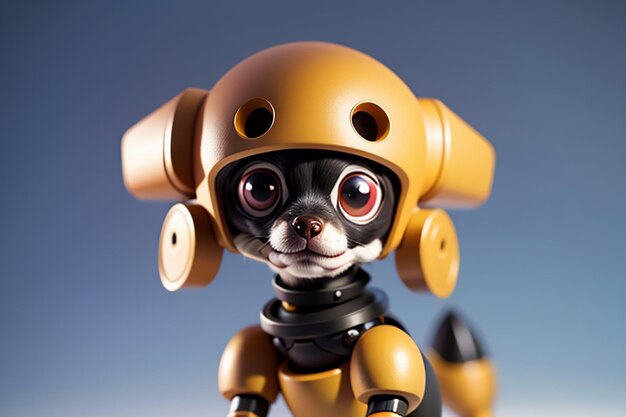 Robot hond AI intelligente robot behang achtergrond illustratie elektronische huisdier nieuwe technologie