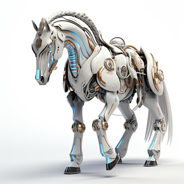 Photo robot horse illustration digital herd