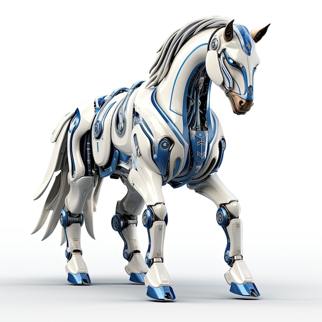 Photo robot horse illustration steel stallion