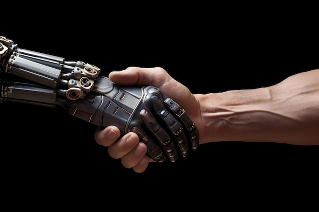 Robot and human handshake