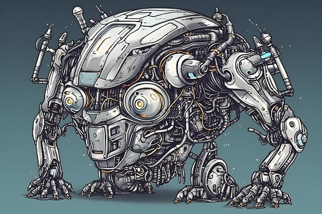 Robot hyper realistic intricate detail illustration style generated ai