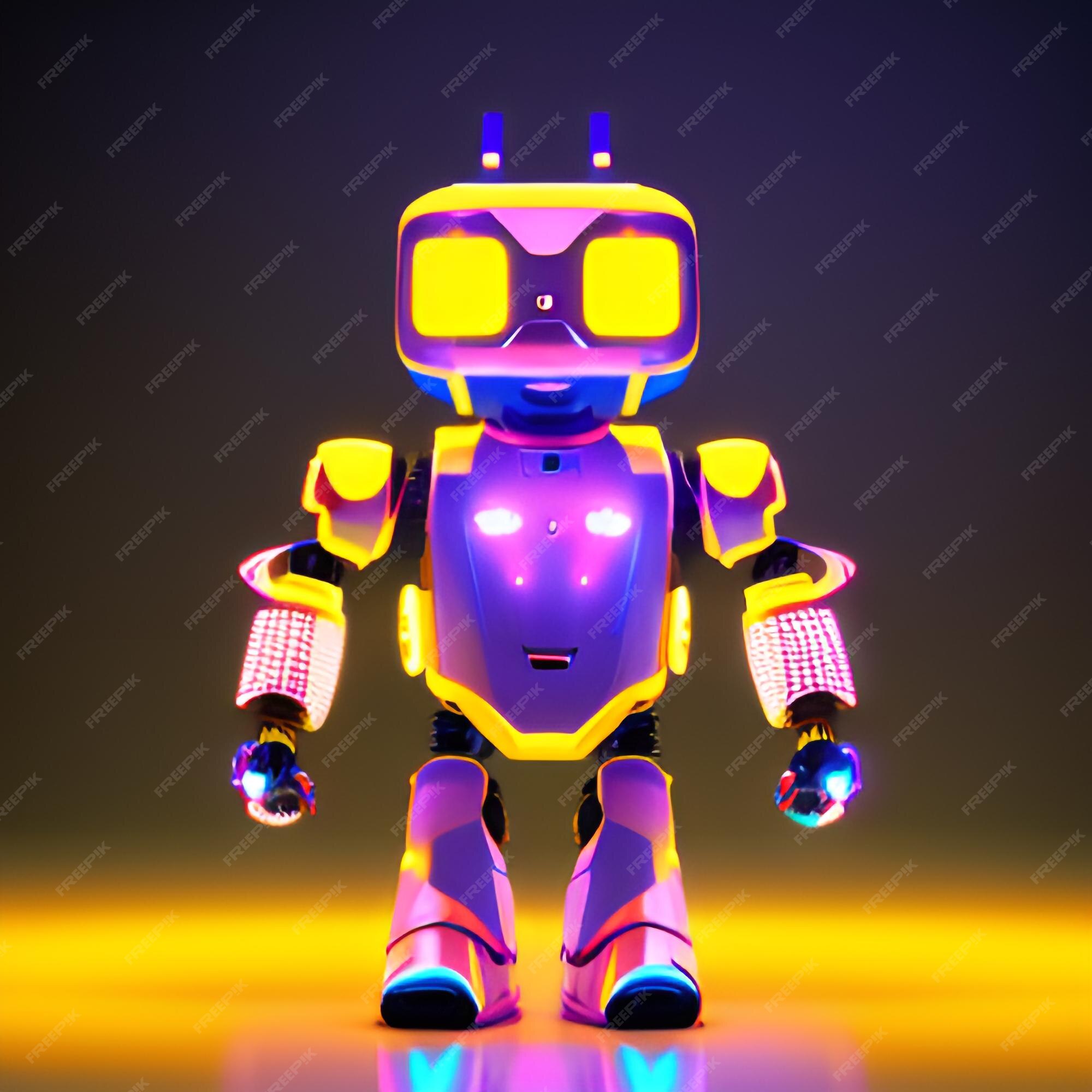 Premium AI Image | robot illustration purple